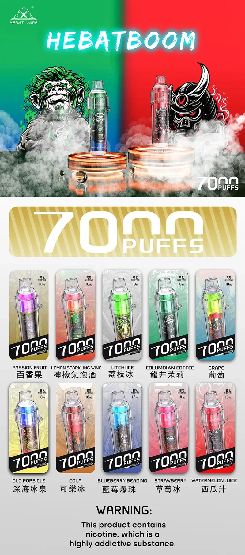 HEBAT 喜貝 7000口 產品展示