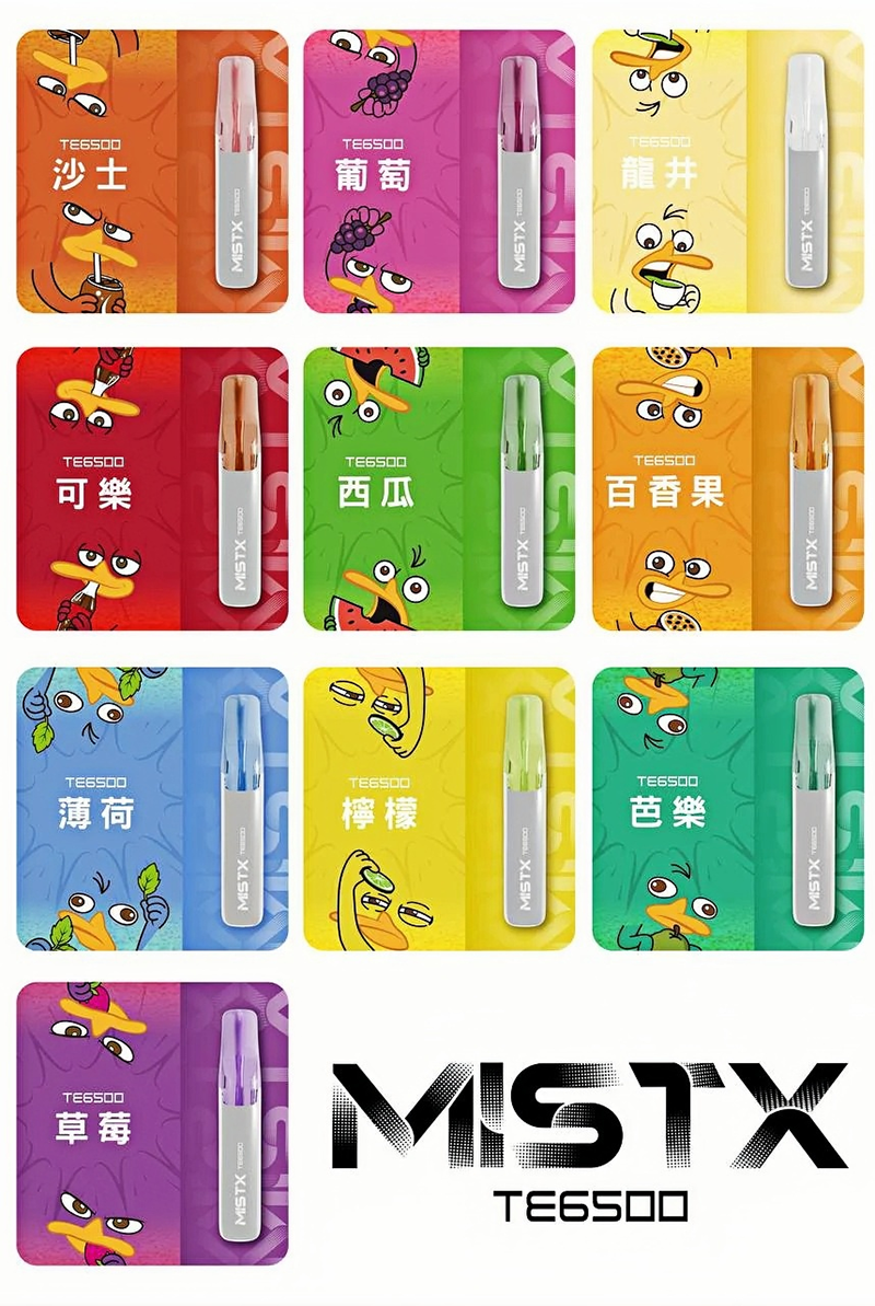 MISTX 鴨嘴獸 TE6500 口味與外觀展示